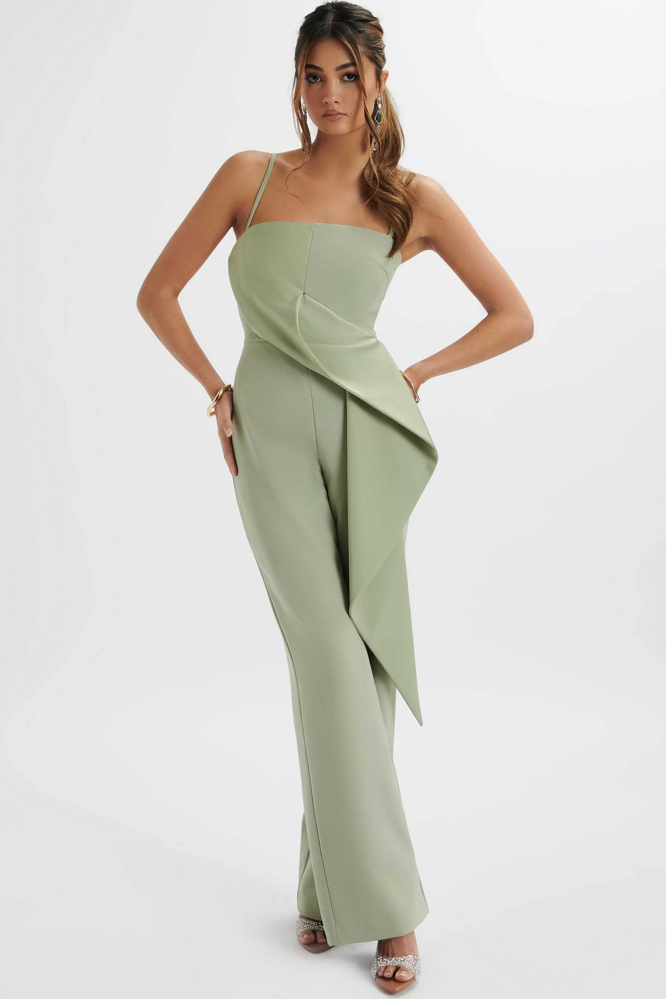 Lavish Alice Jumpsuits & Playsuits<Ada Waterfall Frill Jumpsuit In Sage Green