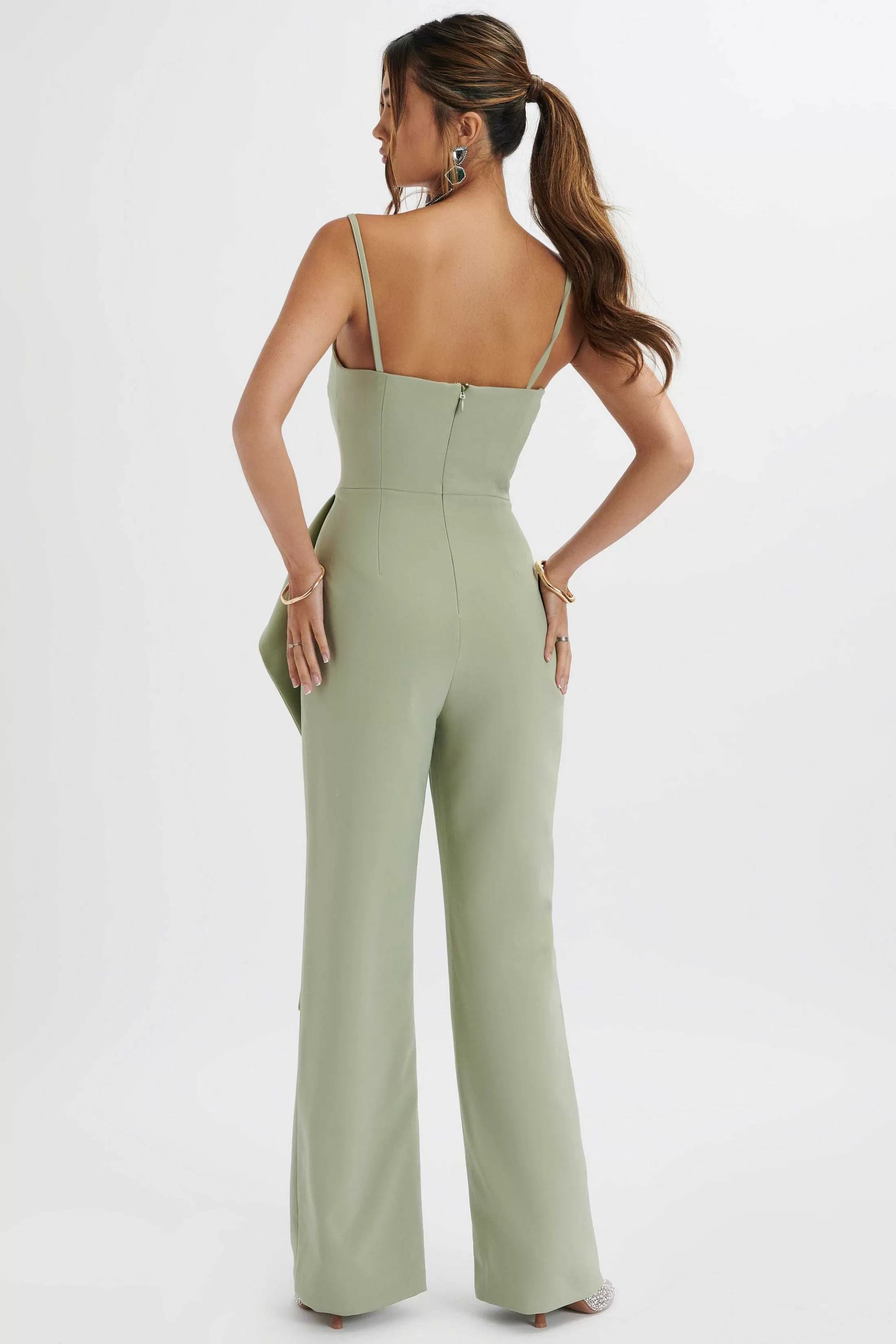 Lavish Alice Jumpsuits & Playsuits<Ada Waterfall Frill Jumpsuit In Sage Green