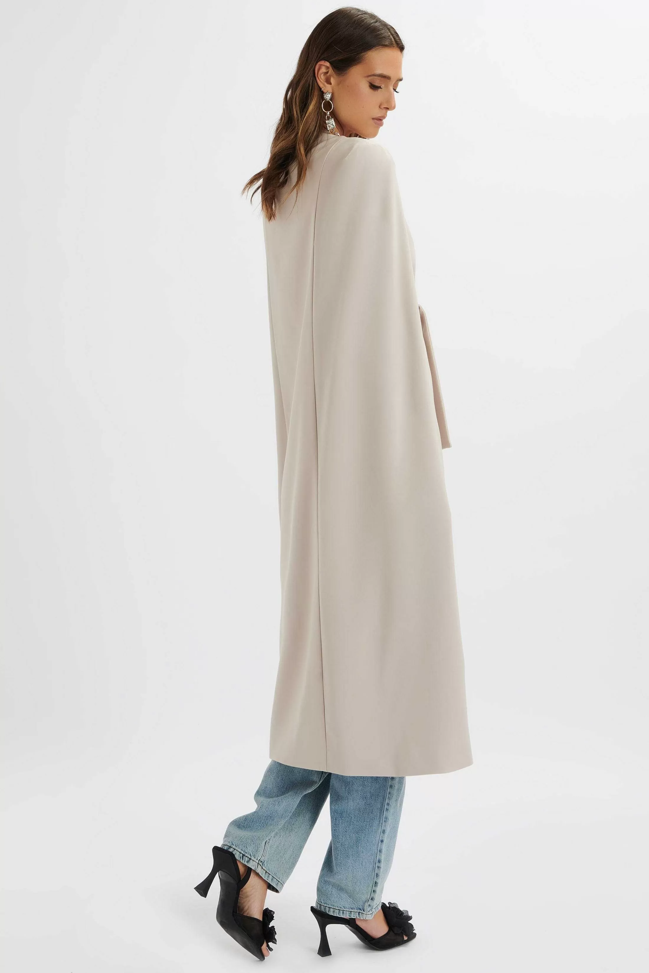 Lavish Alice Suiting<Alexia Longline Belted Cape Blazer In Stone