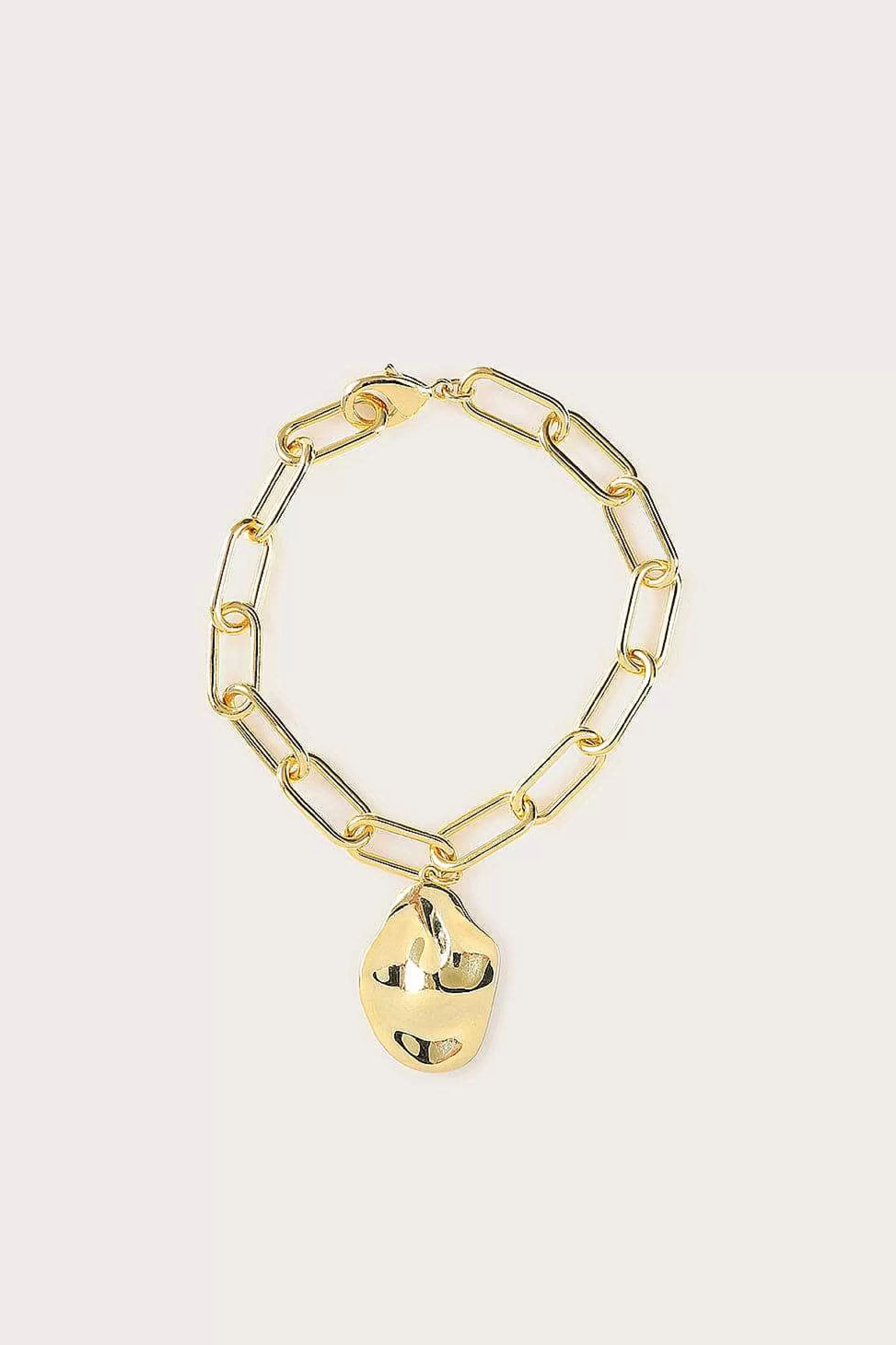 Lavish Alice Jewellery<Dana Hammered Effect Oval Charm Link Gold Bracelet