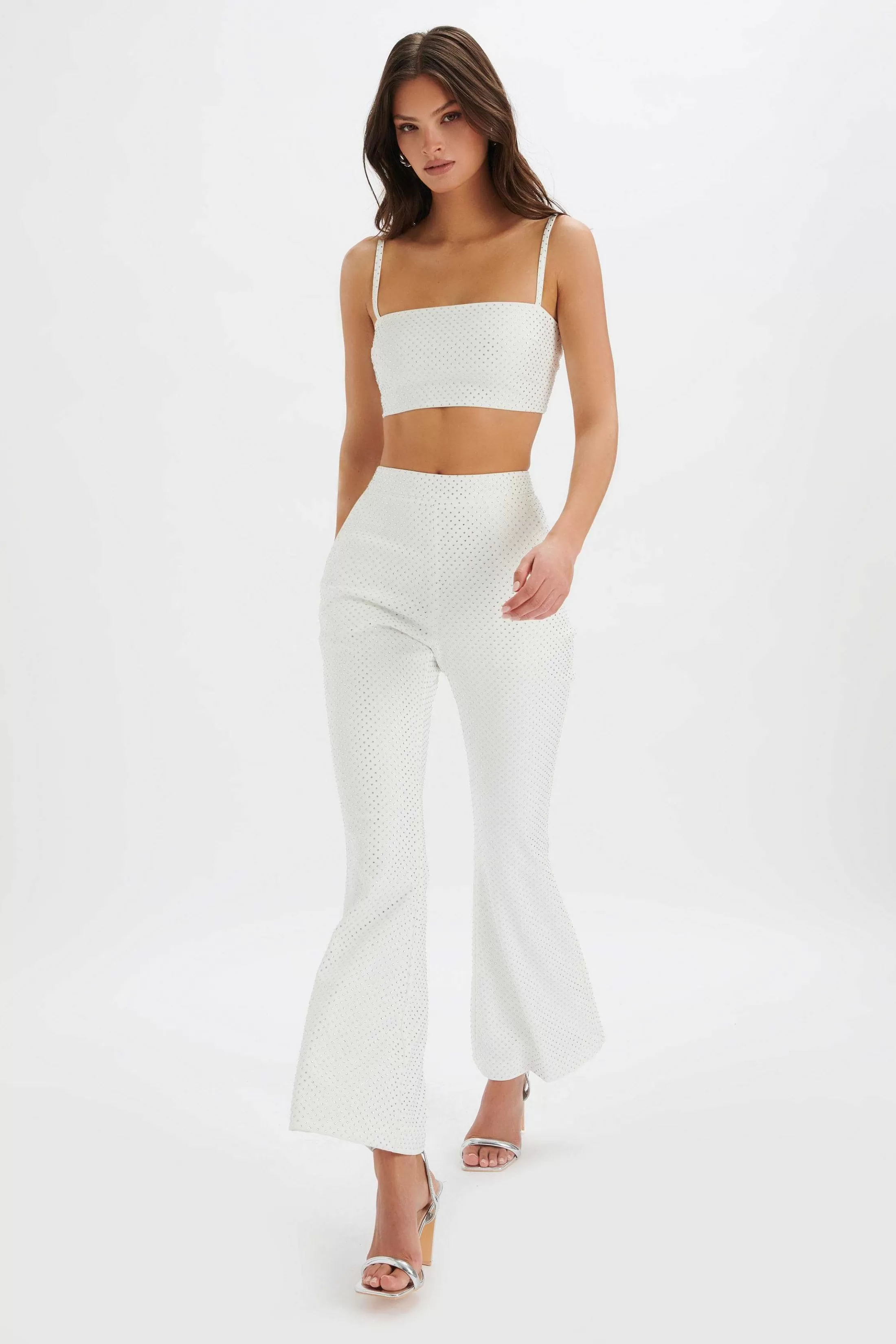 Lavish Alice Suiting<Dina Crystal Embellished Bandeau In White