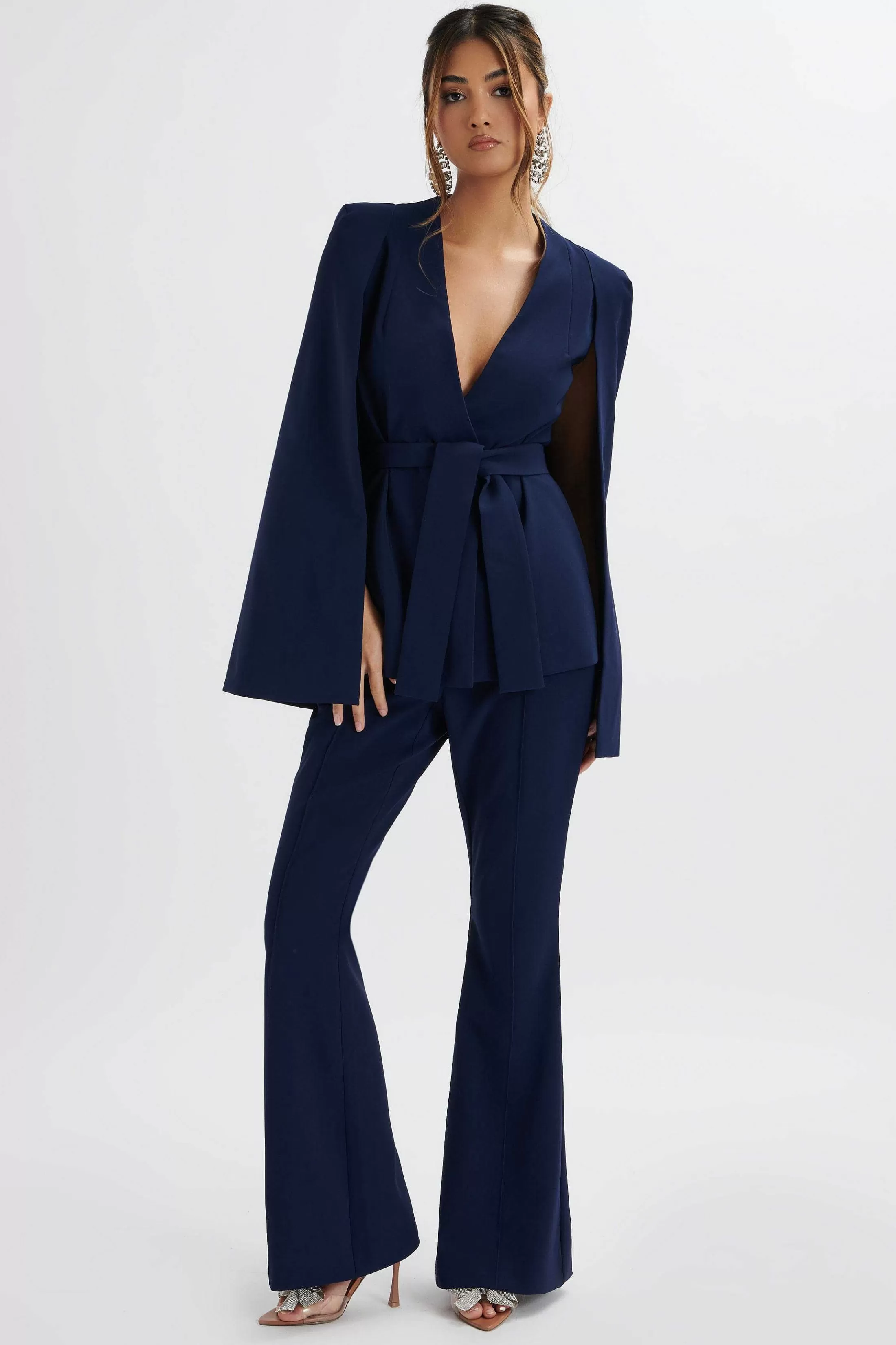 Lavish Alice Suiting<Emelie Fit & Flare Trousers In Navy