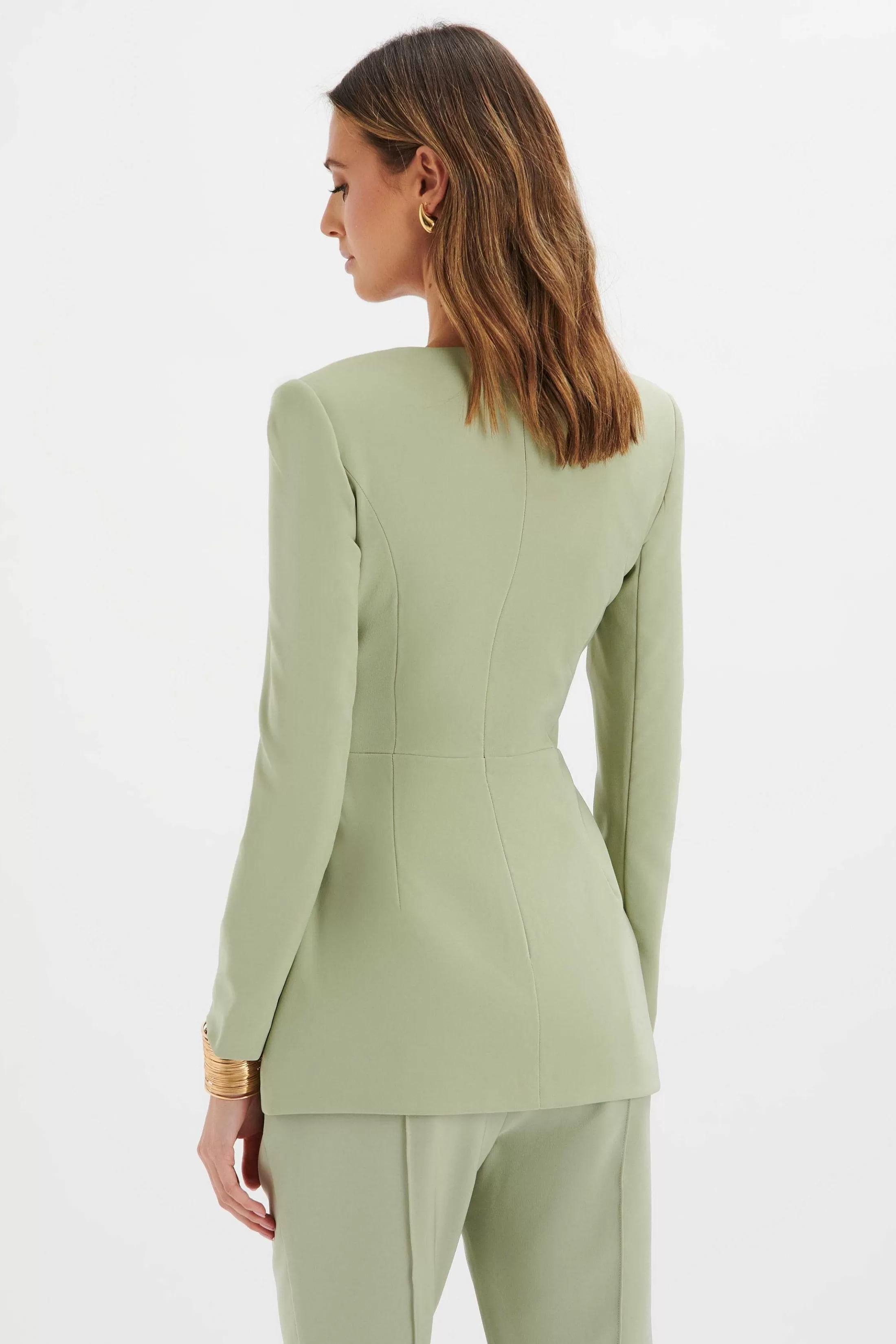 Lavish Alice Suiting<Freja Tailored Bandeau Blazer In Sage Green