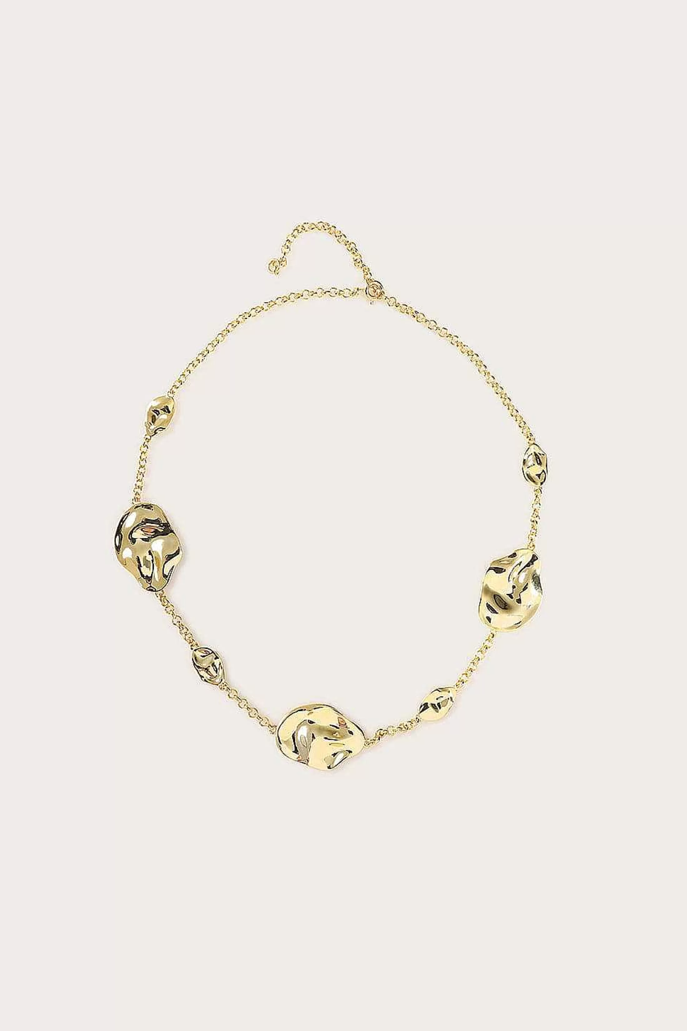 Lavish Alice Jewellery<Karia Hammered Effect Oval Charm Gold Necklace