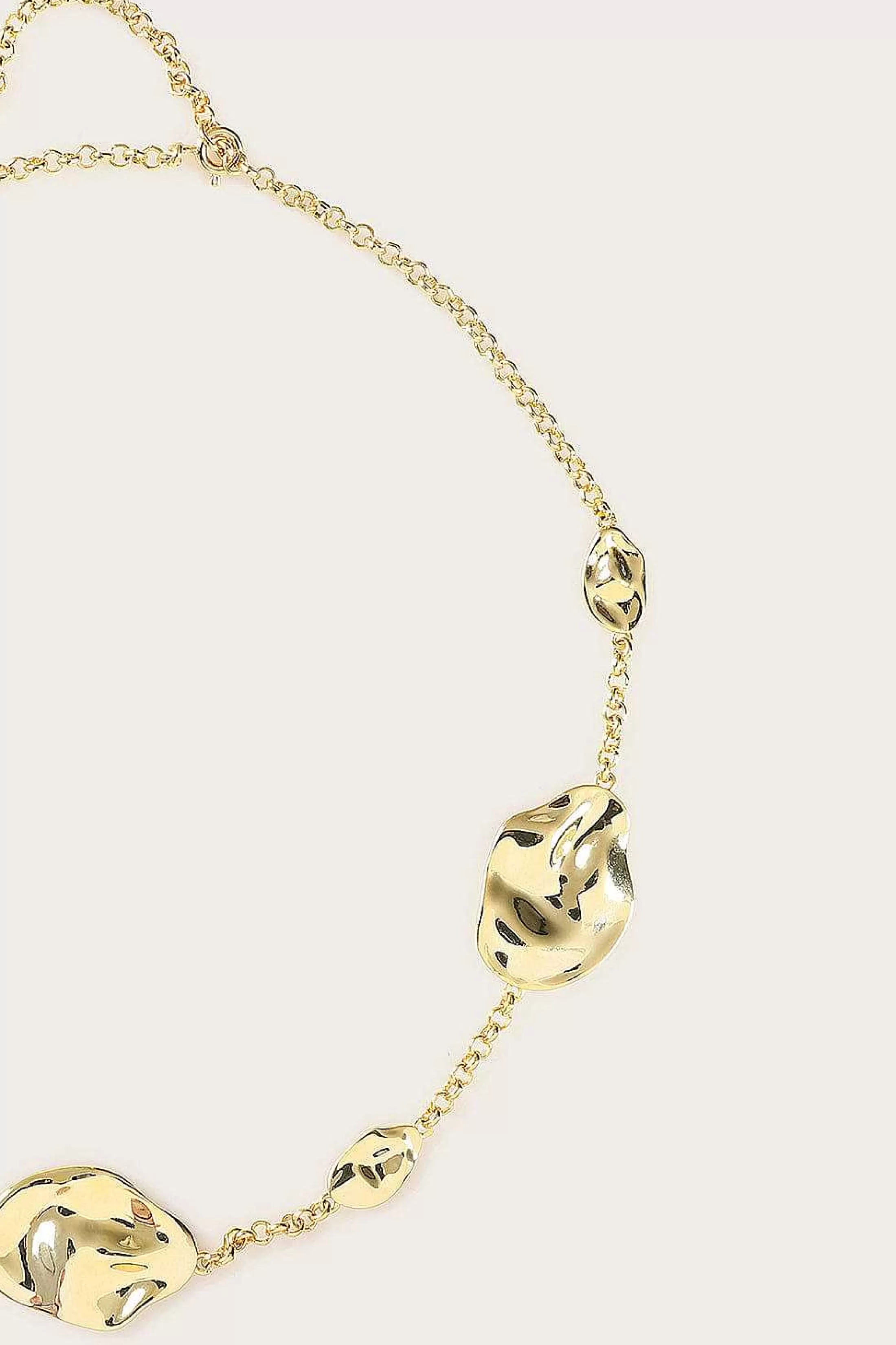 Lavish Alice Jewellery<Karia Hammered Effect Oval Charm Gold Necklace