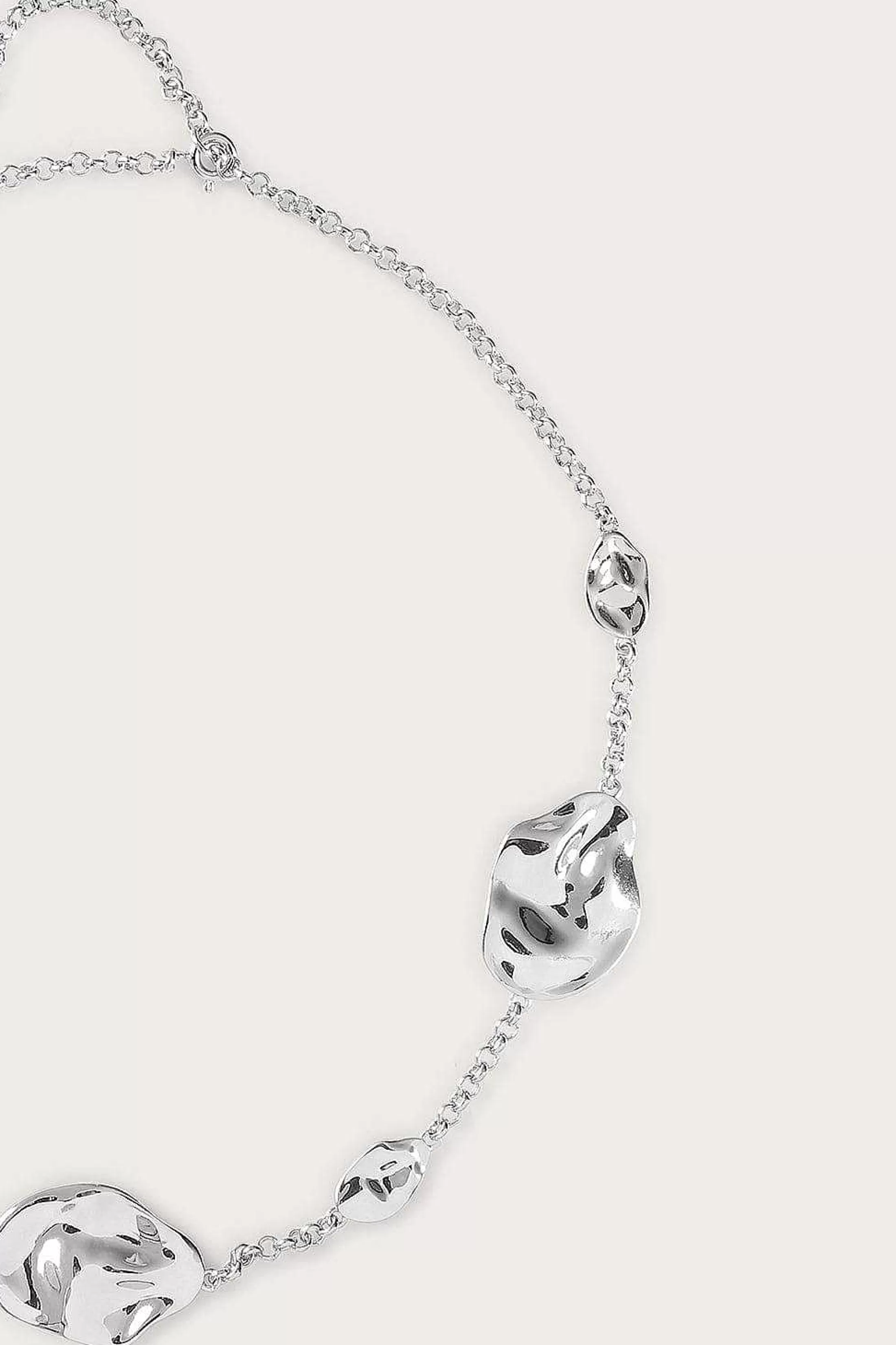 Lavish Alice Jewellery<Karia Hammered Effect Oval Charm Silver Necklace