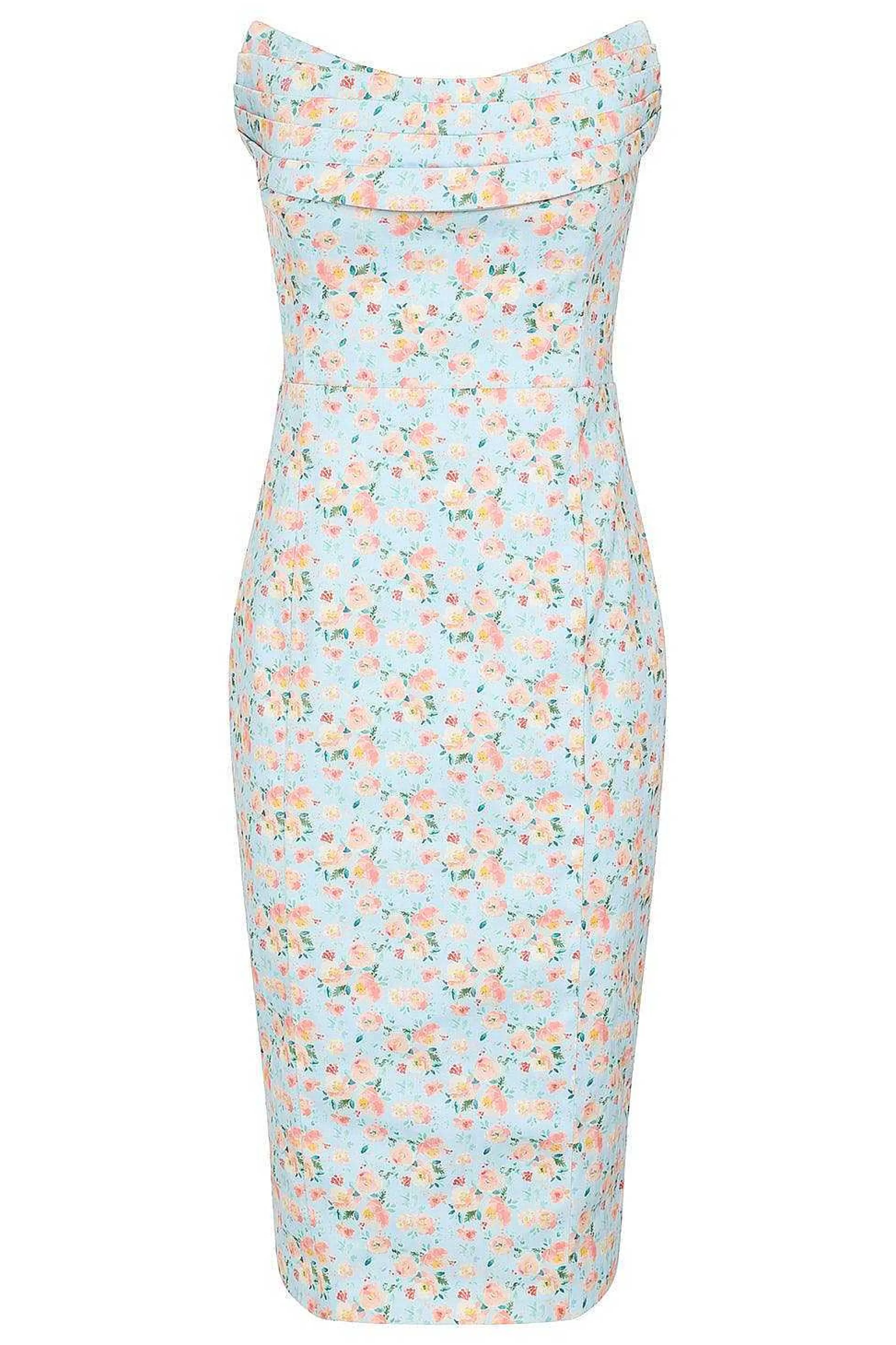 Lavish Alice Dresses<Leilani Cowl Bandeau Midi Dress In Blue Floral