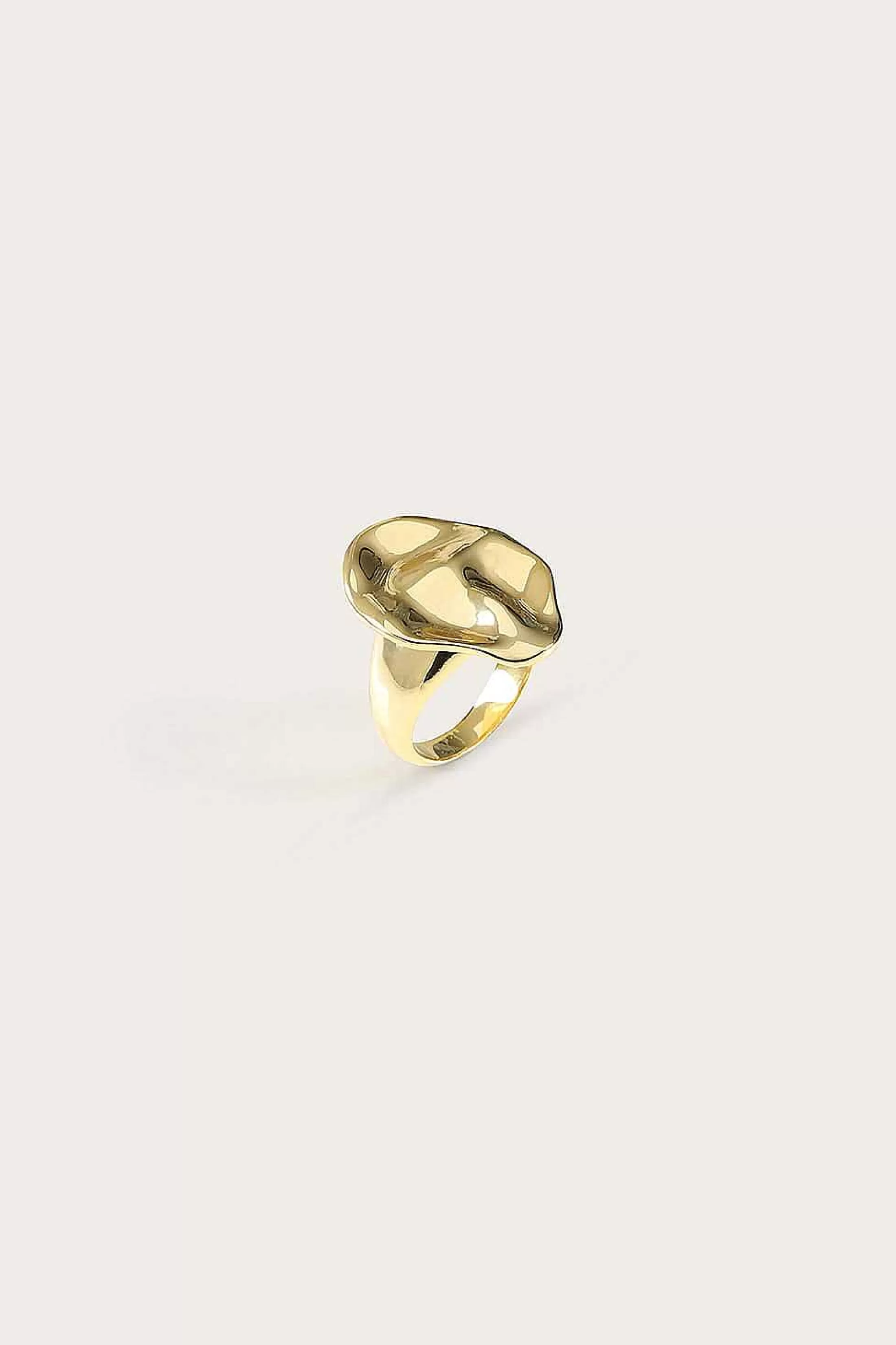 Lavish Alice Jewellery<Leora Hammered Effect Oval Gold Ring