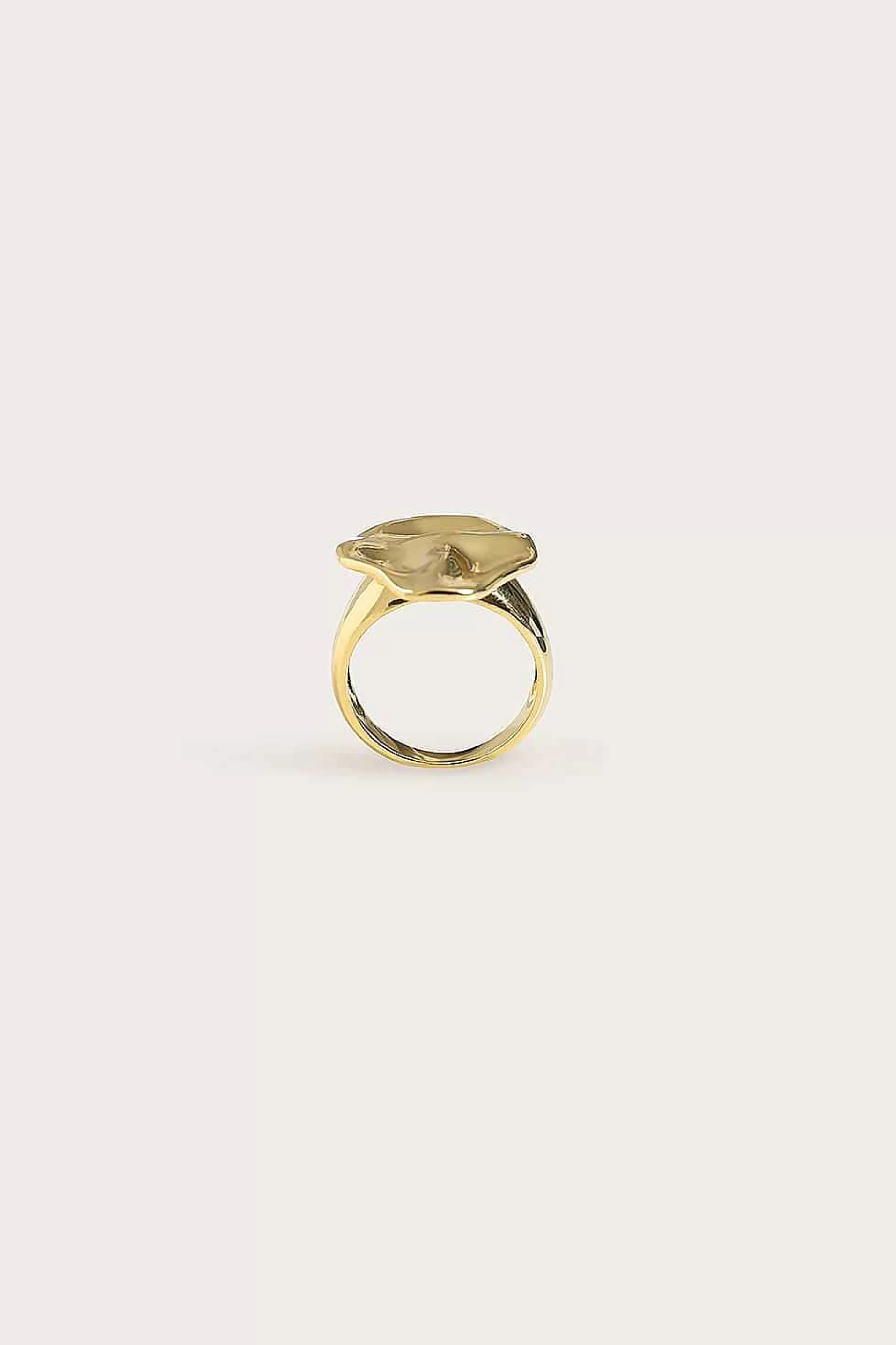 Lavish Alice Jewellery<Leora Hammered Effect Oval Gold Ring