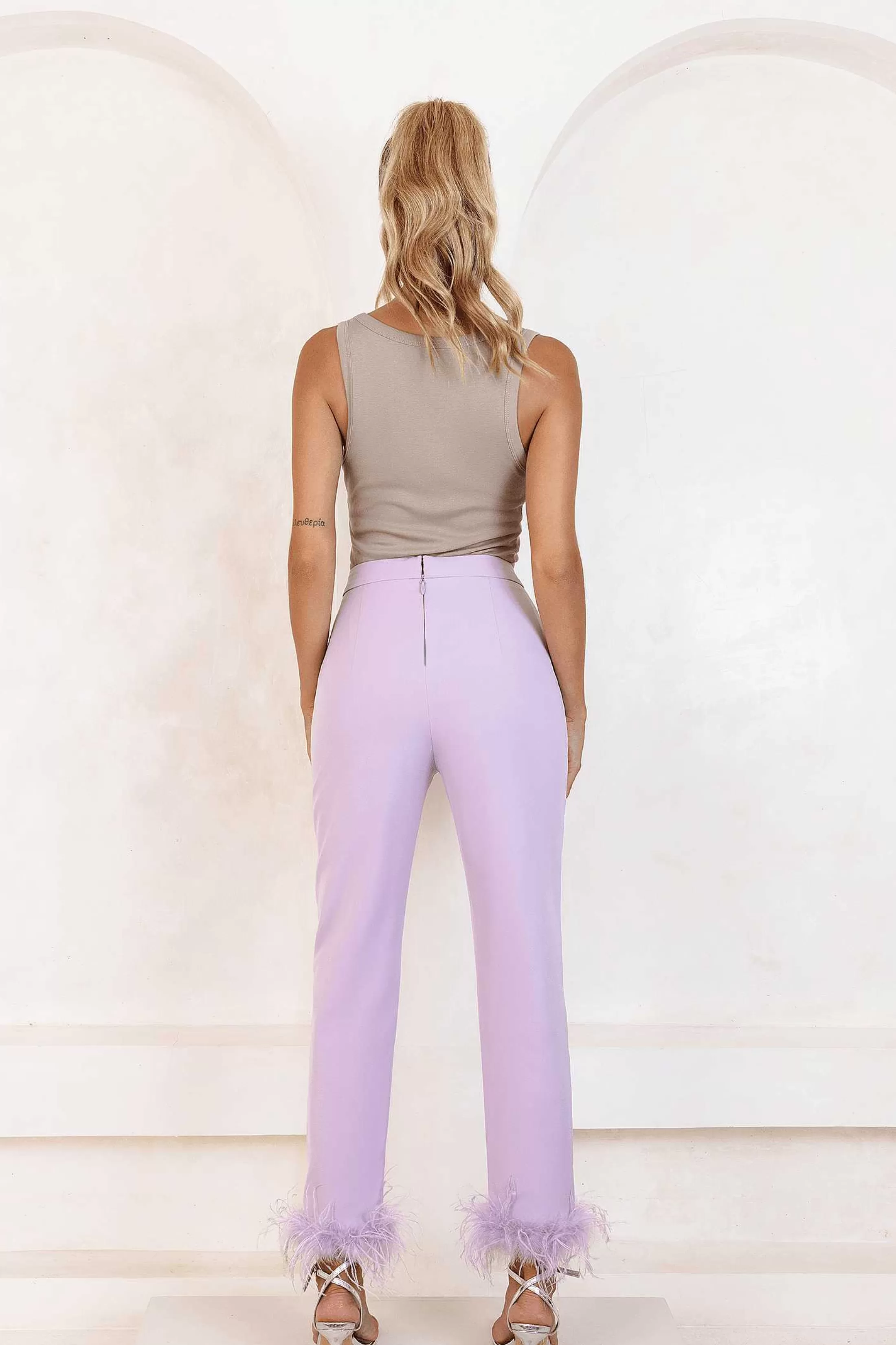 Lavish Alice Suiting<Lily Feather Trim Trousers In Lilac