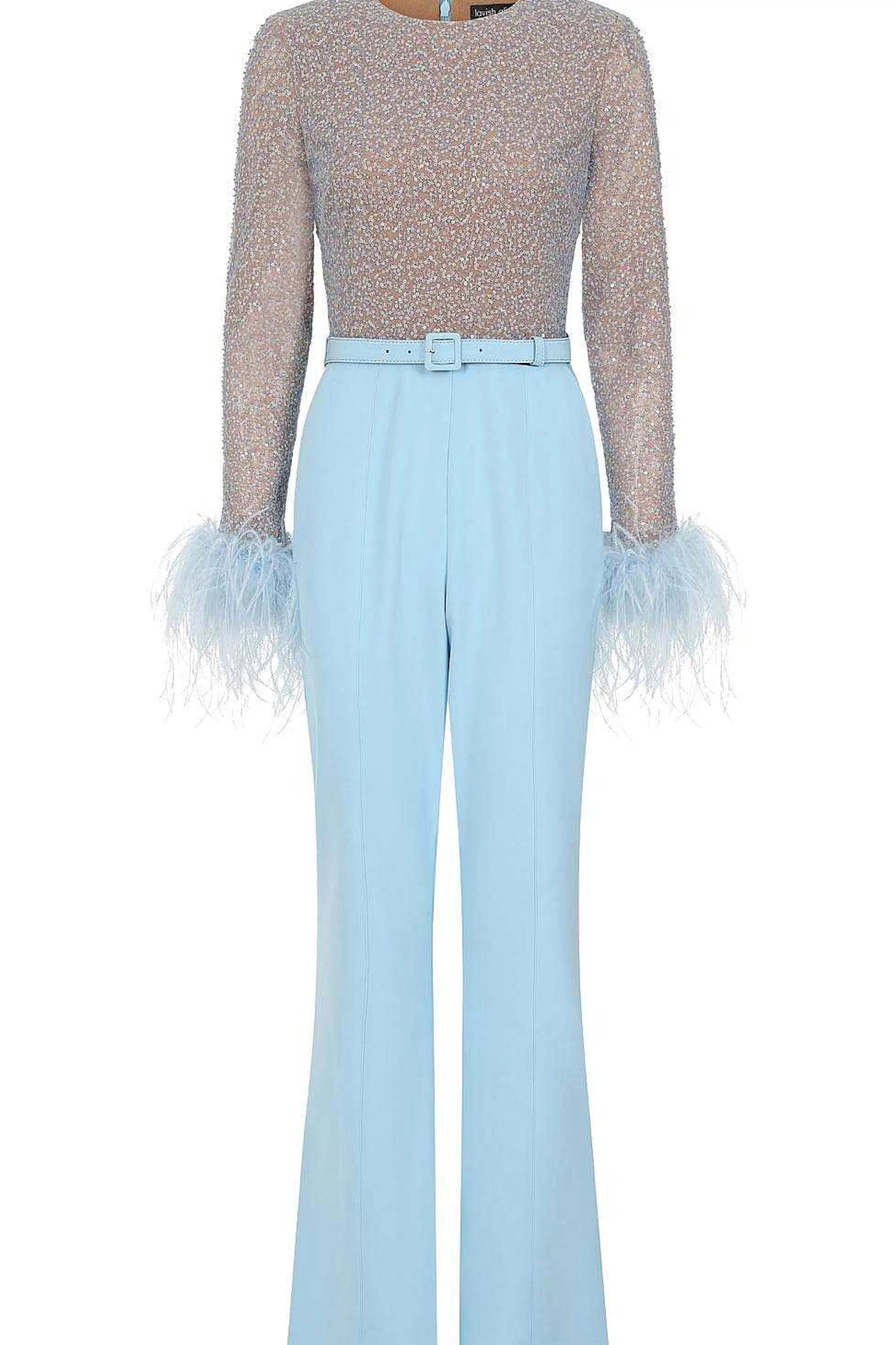 Lavish Alice Jumpsuits & Playsuits<Myla Beaded Sequin Jumpsuit In Baby Blue