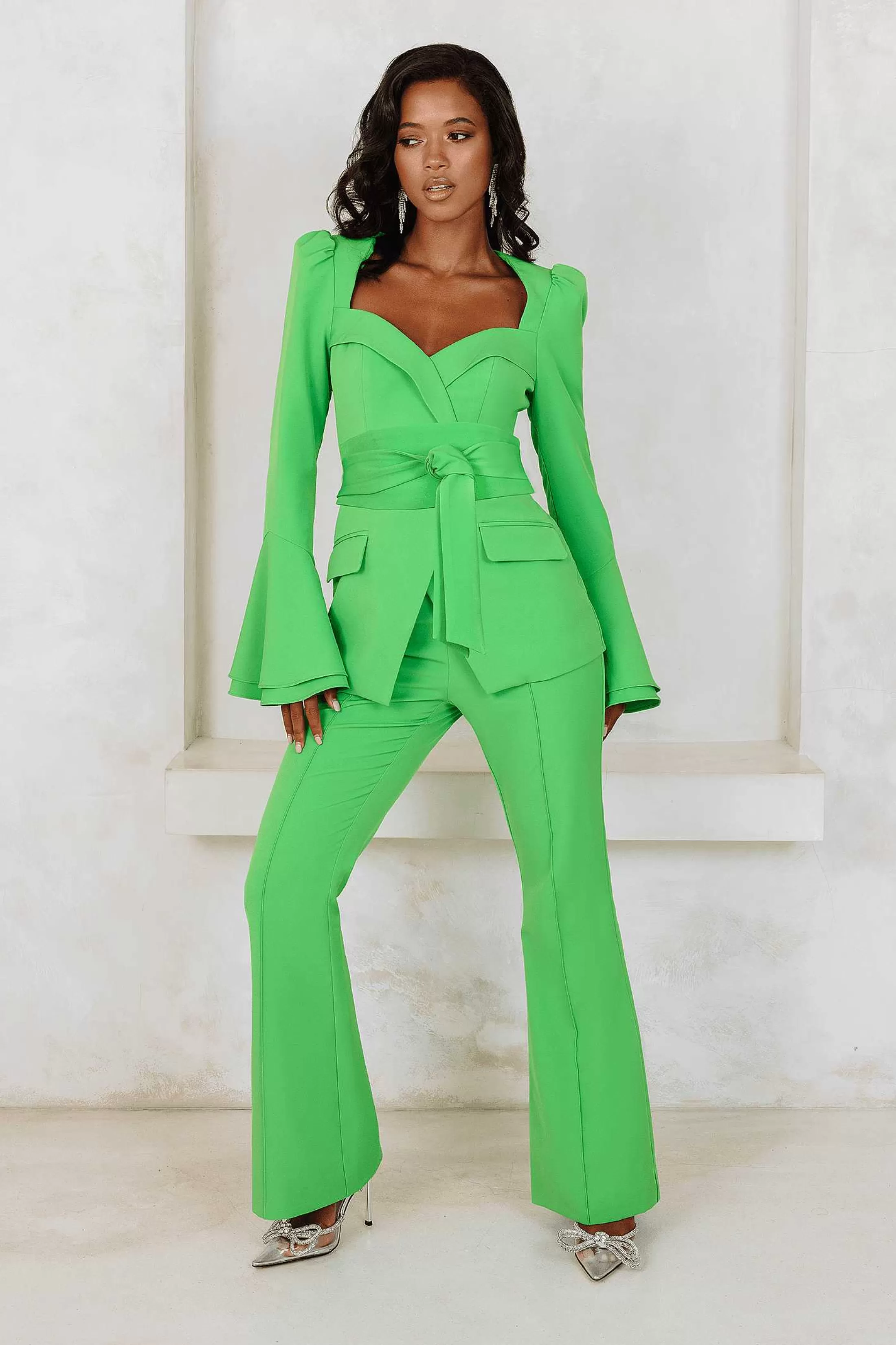 Lavish Alice Suiting<Raquel Fit And Flare Trouser In Apple Green