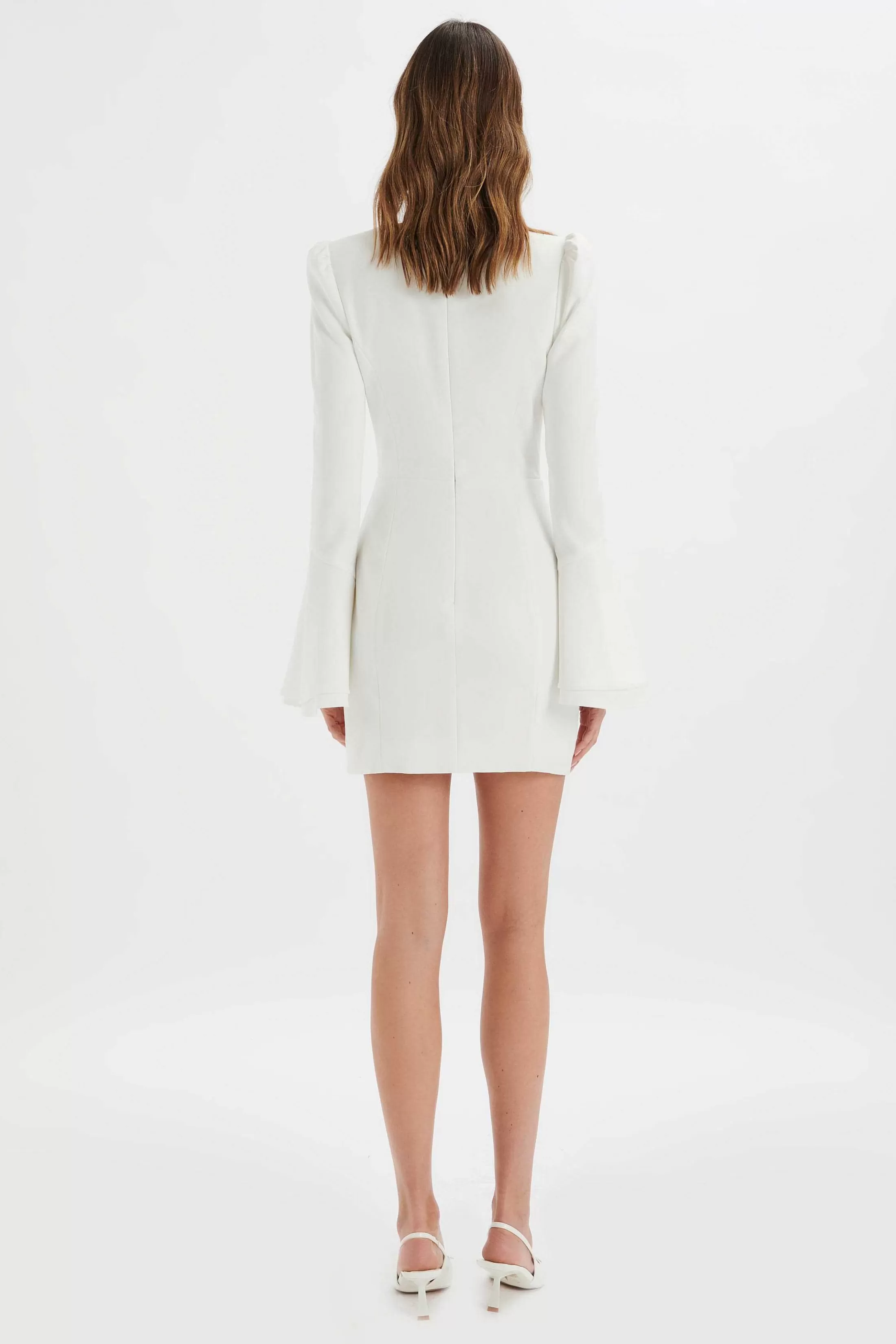 Lavish Alice Dresses<Rebeccah Flared Sleeve Blazer Mini Dress In White