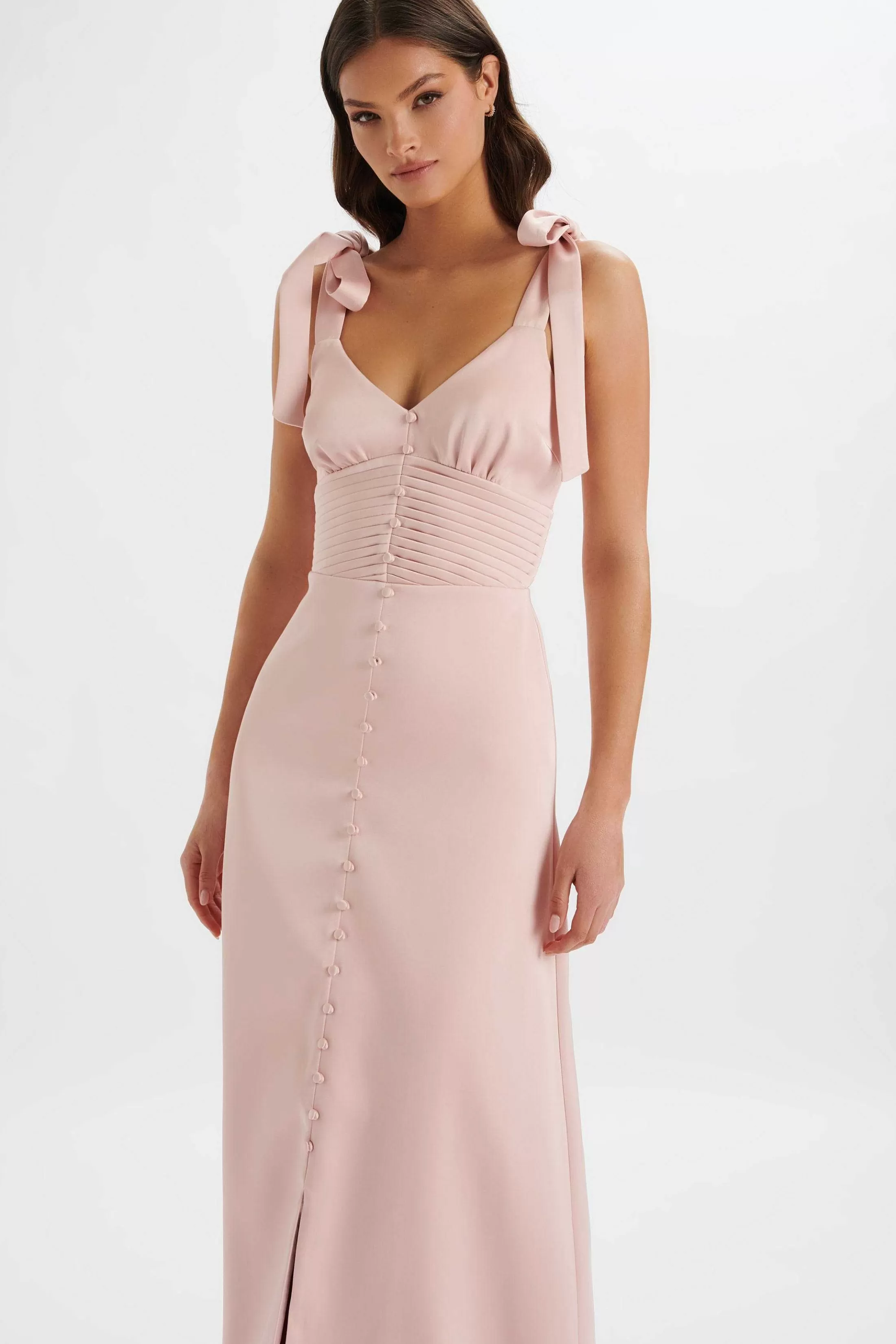 Lavish Alice Dresses<Reve Satin Tie Shoulder Maxi Dress In Pink