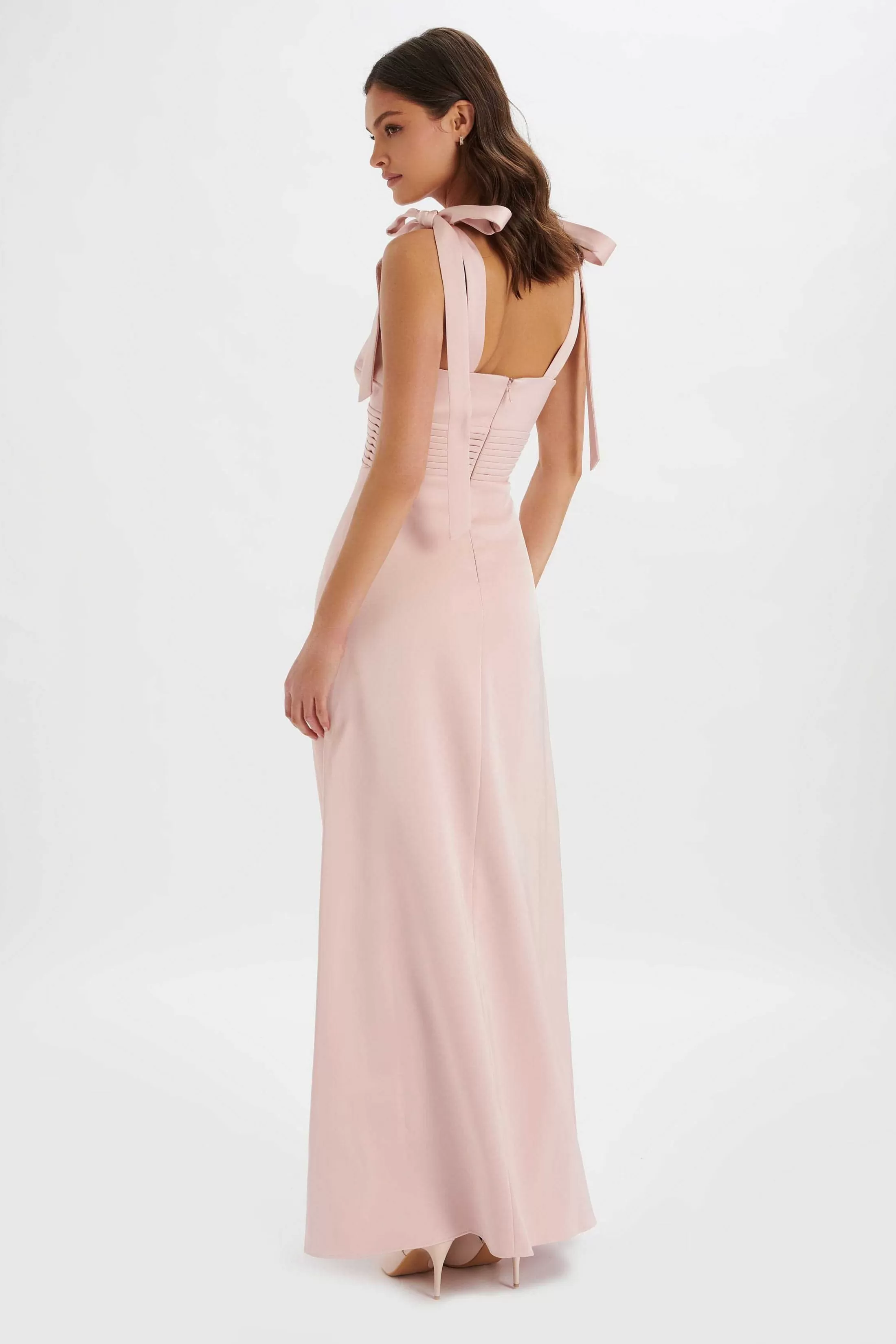 Lavish Alice Dresses<Reve Satin Tie Shoulder Maxi Dress In Pink