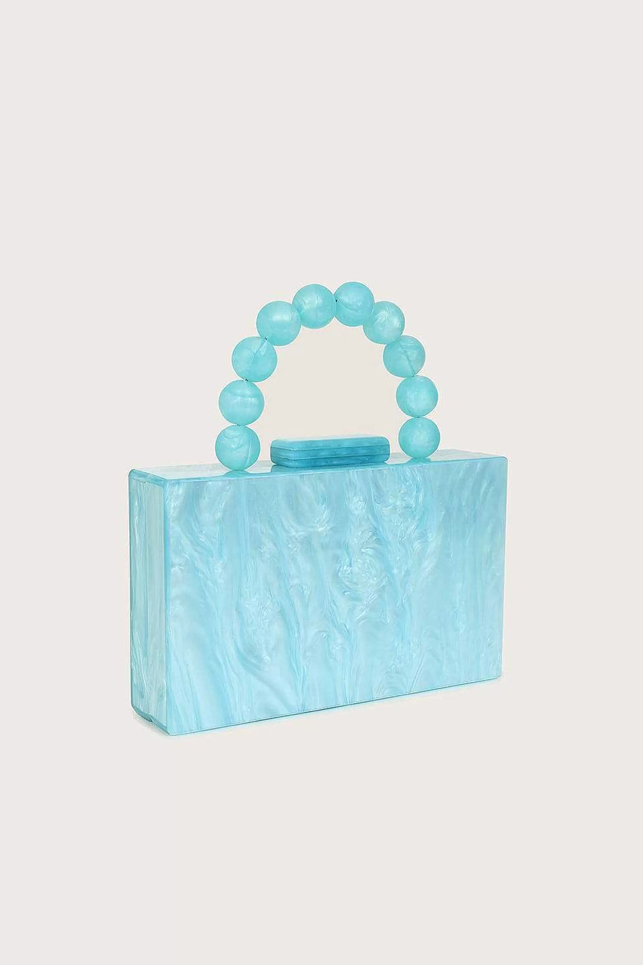 Lavish Alice Clutch Bags<Reya Bead Handle Marbled Box Clutch Bag In Blue