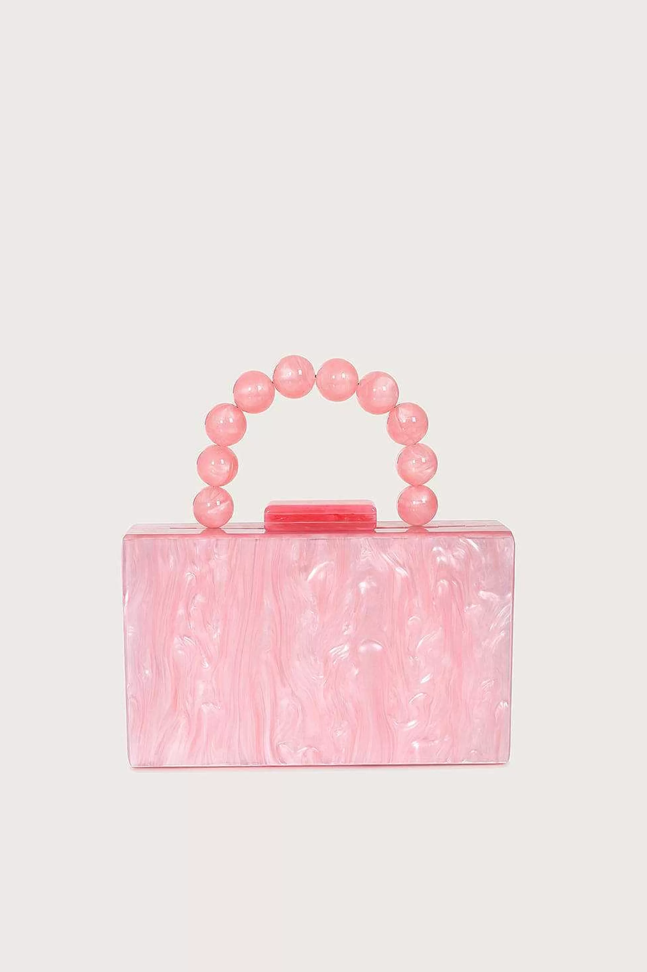 Lavish Alice Clutch Bags<Reya Bead Handle Marbled Box Clutch Bag In Pink