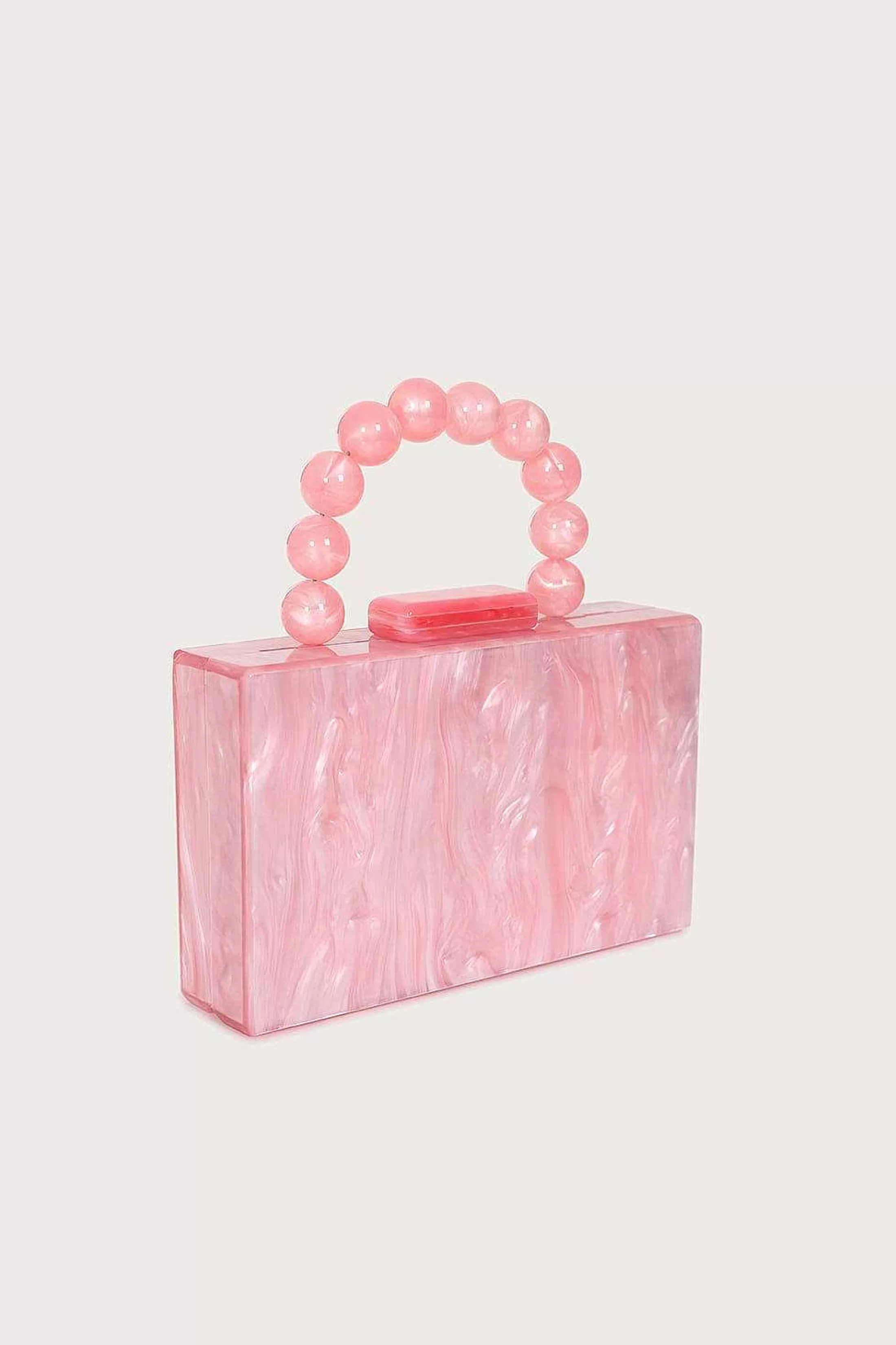 Lavish Alice Clutch Bags<Reya Bead Handle Marbled Box Clutch Bag In Pink