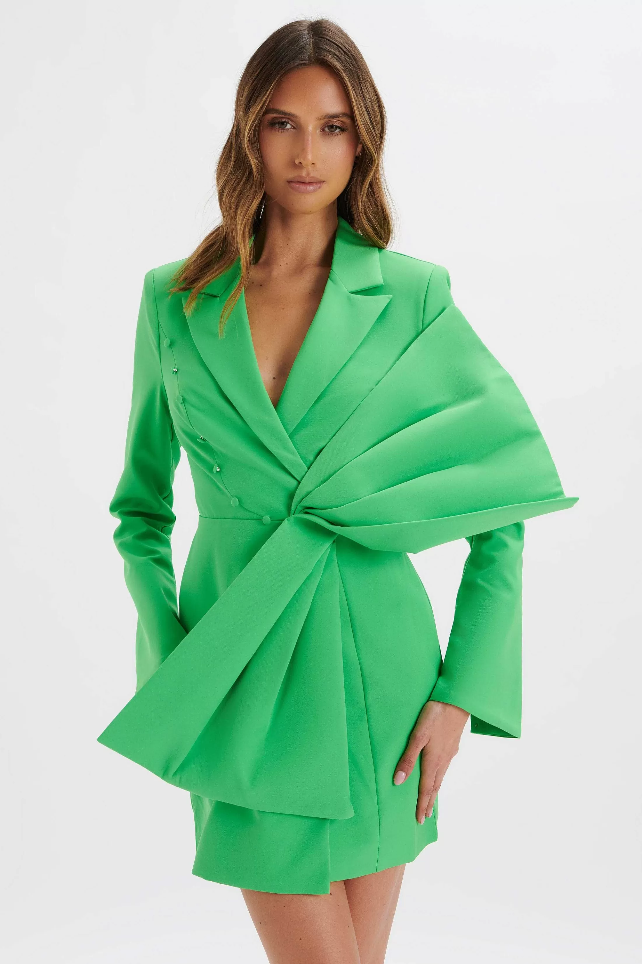 Lavish Alice Dresses<Rosalie Bow Detail Mini Blazer Dress In Green