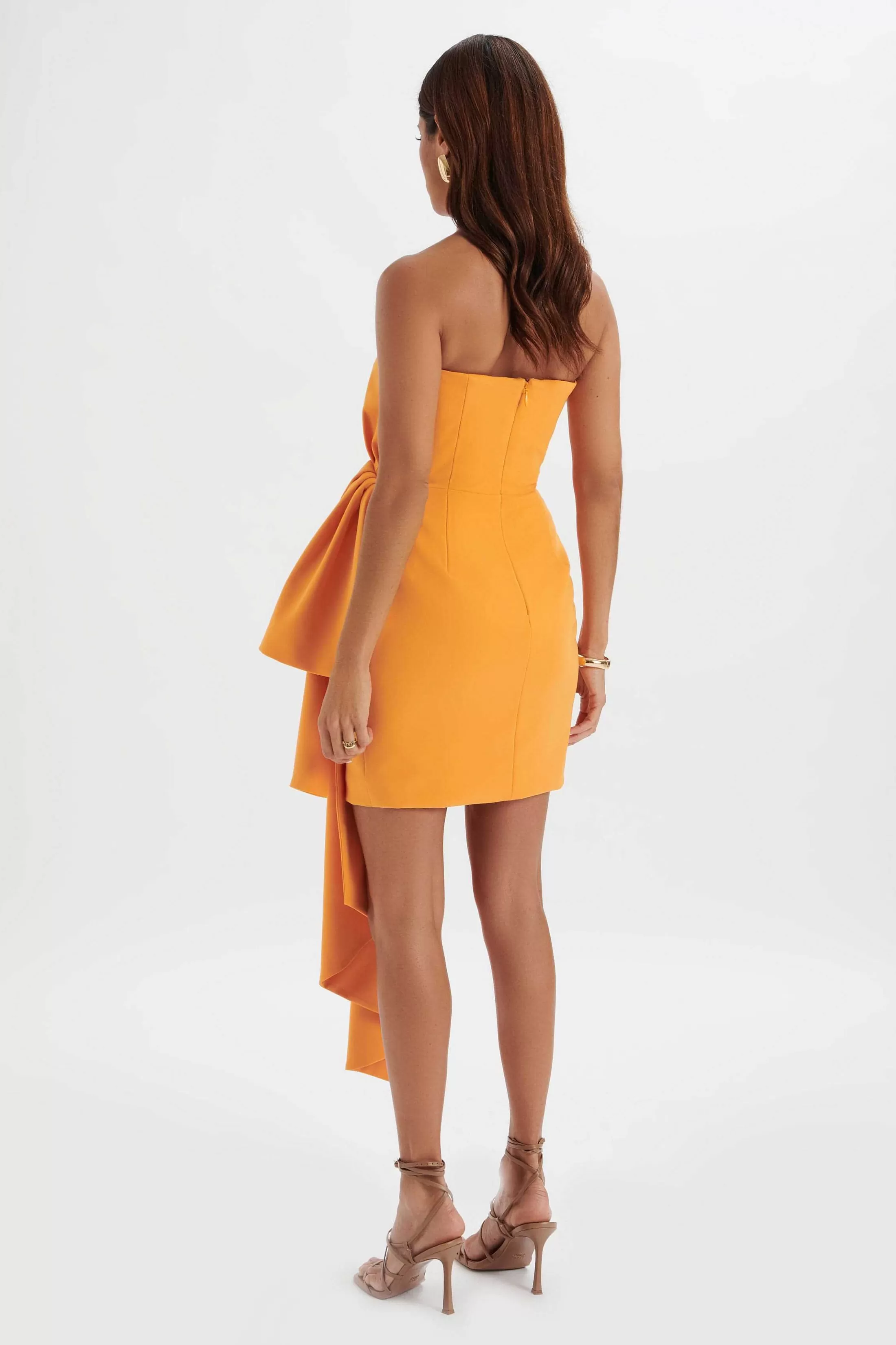 Lavish Alice Dresses<Shakira Bandeau Half Bow Drape Midi Dress In Apricot