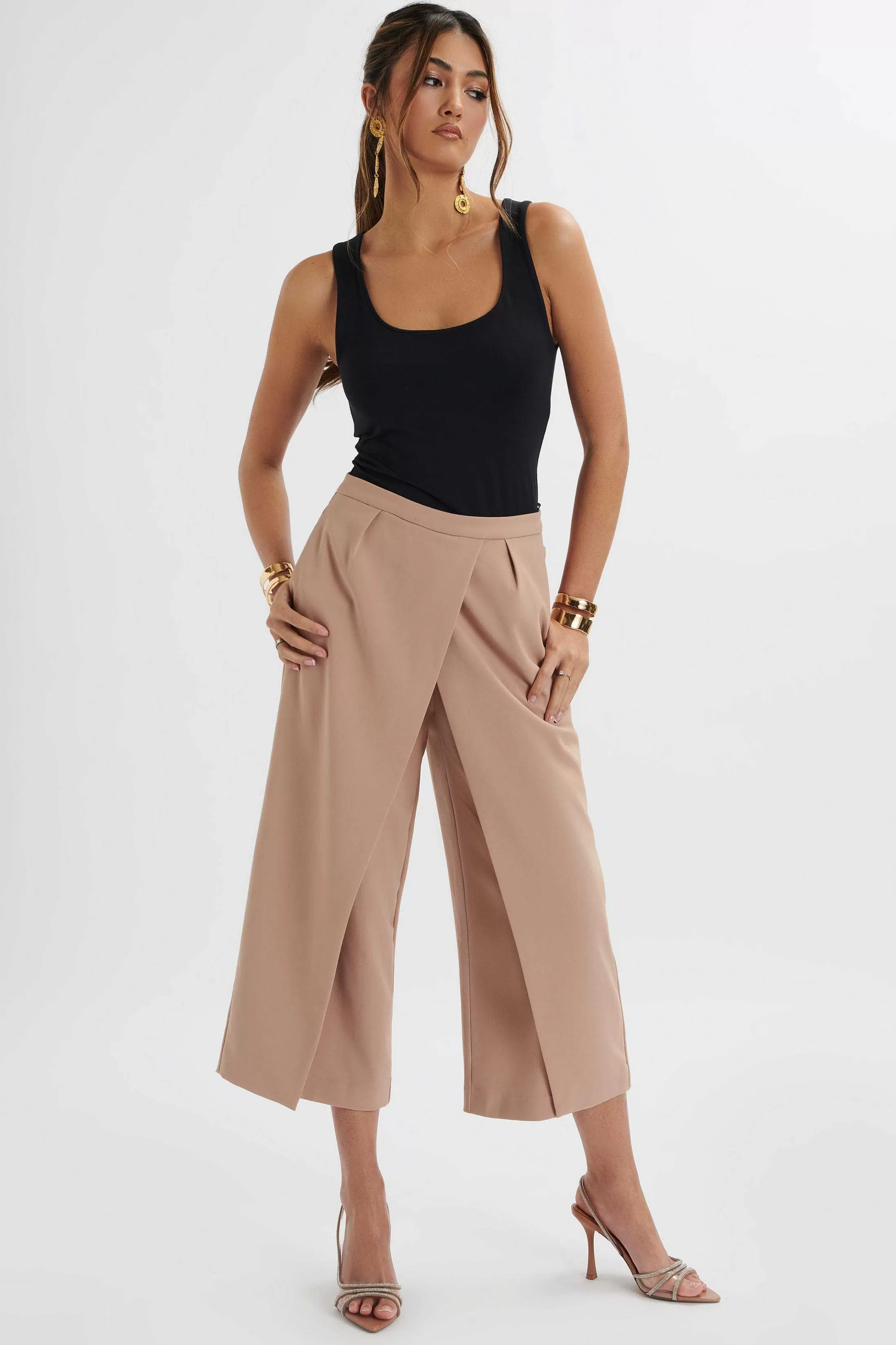 Lavish Alice Suiting<Siya Wrap Culotte Trousers In Camel