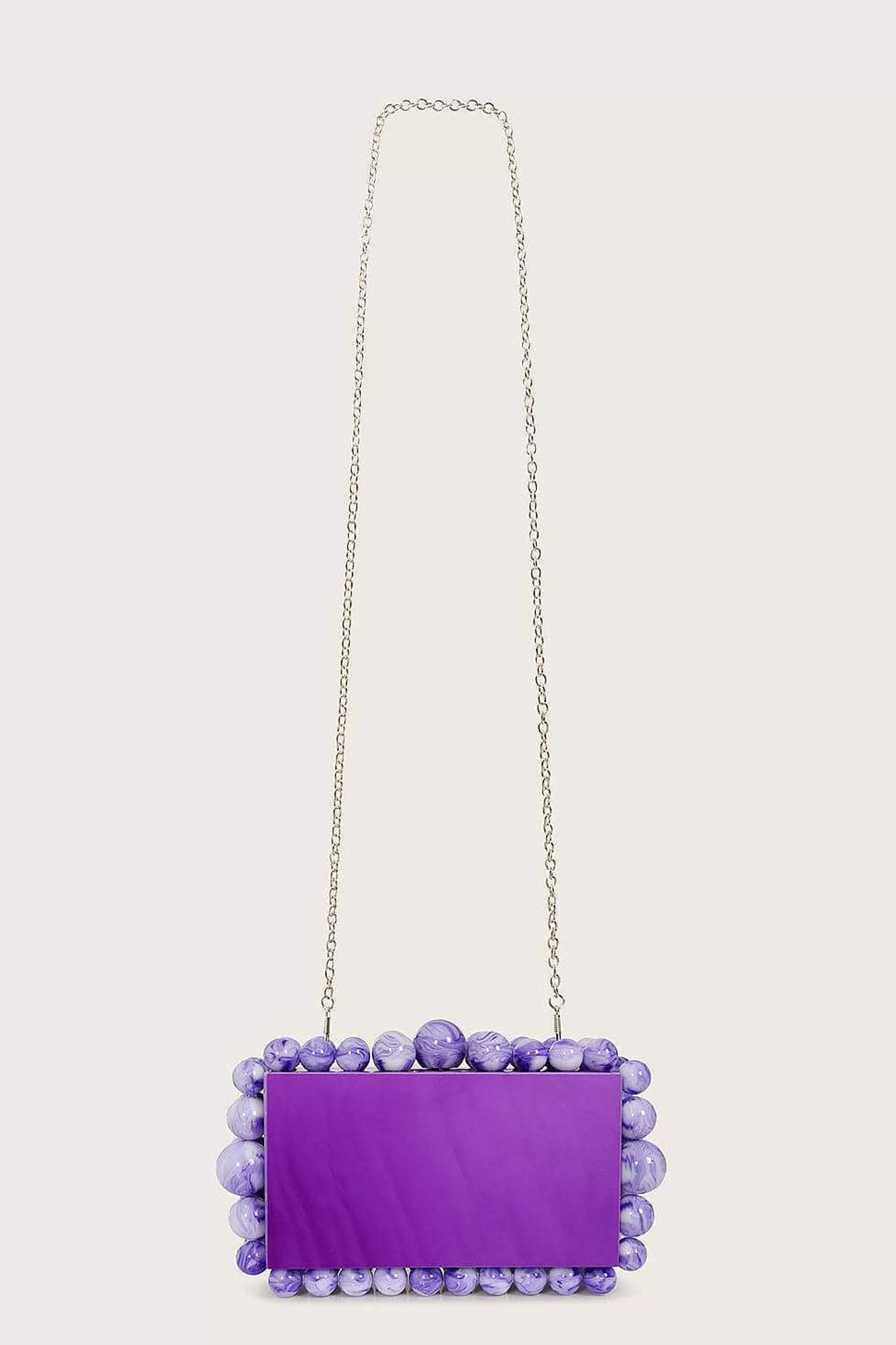 Lavish Alice Clutch Bags<Tia Marbled Faux Pearl Box Clutch Bag In Purple