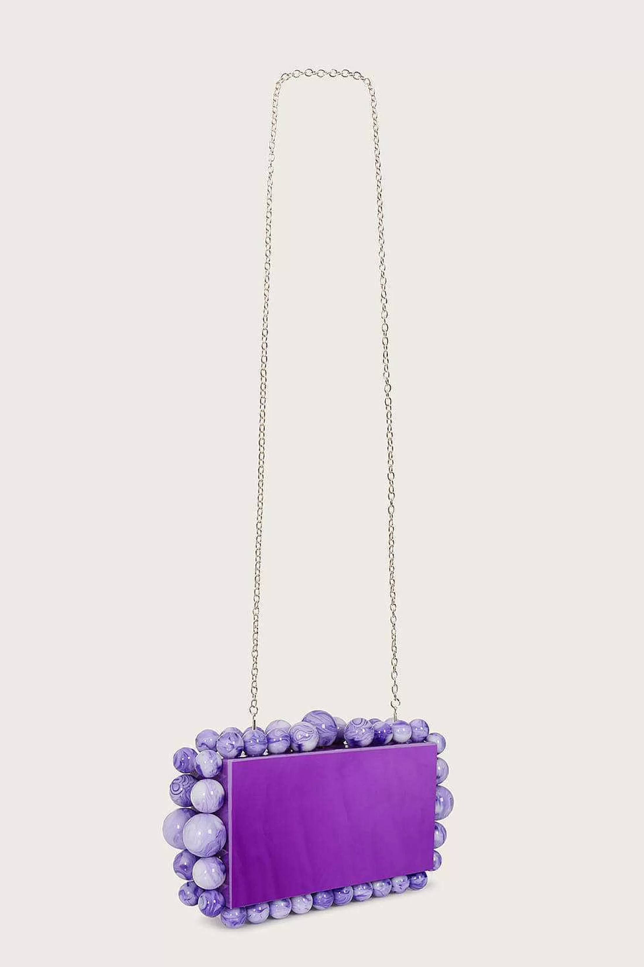 Lavish Alice Clutch Bags<Tia Marbled Faux Pearl Box Clutch Bag In Purple