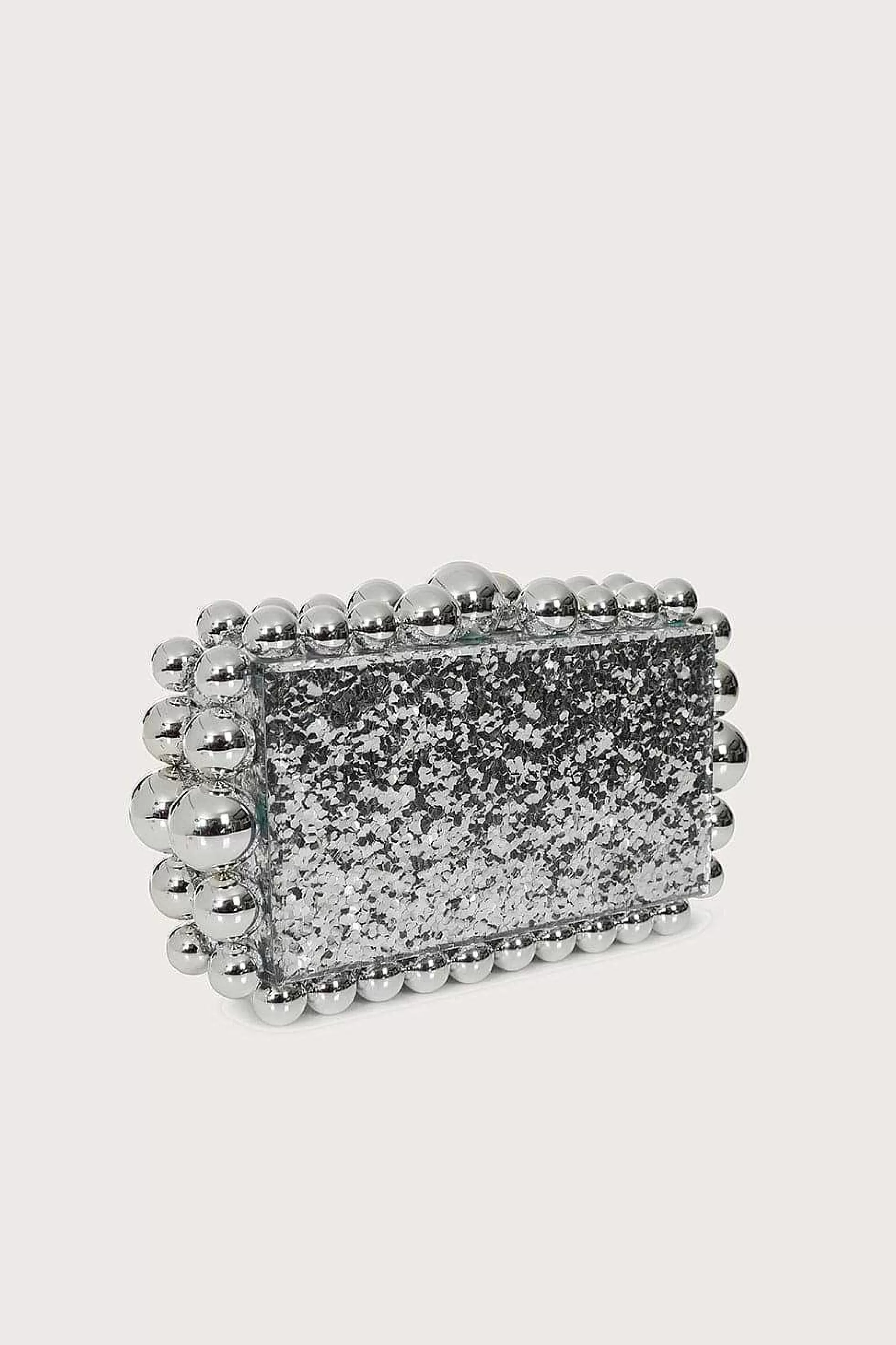 Lavish Alice Clutch Bags<Tia Marbled Faux Pearl Box Clutch Bag In Silver