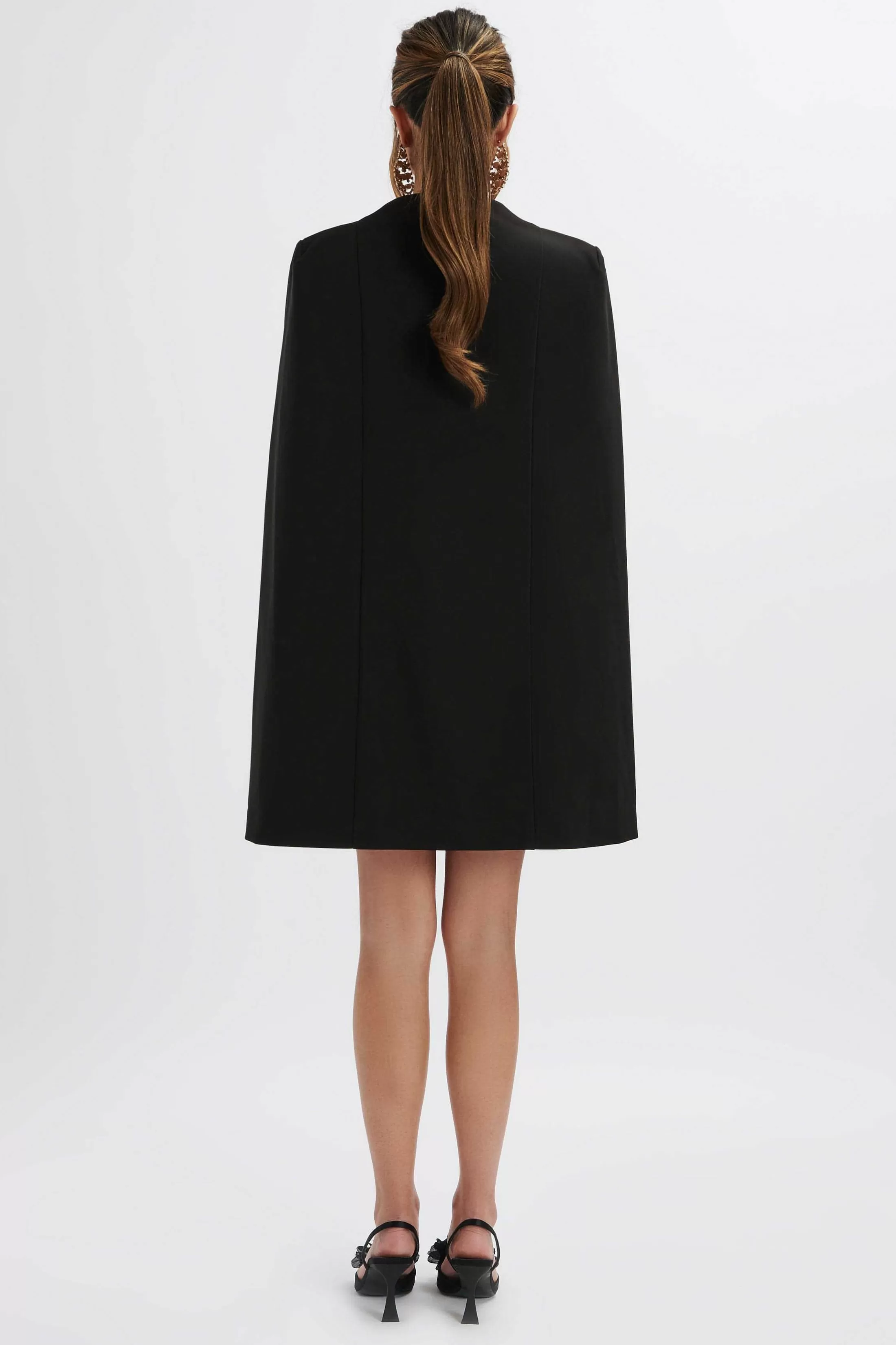 Lavish Alice Dresses<Tiffany Belted Cape Blazer Mini Dress In Black